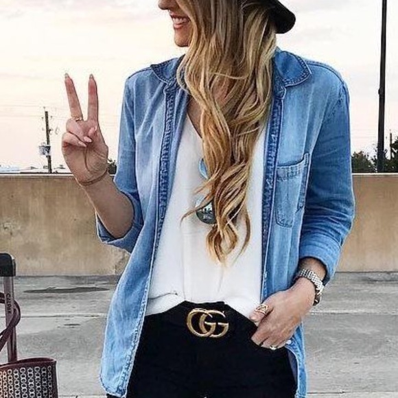 old navy denim button down